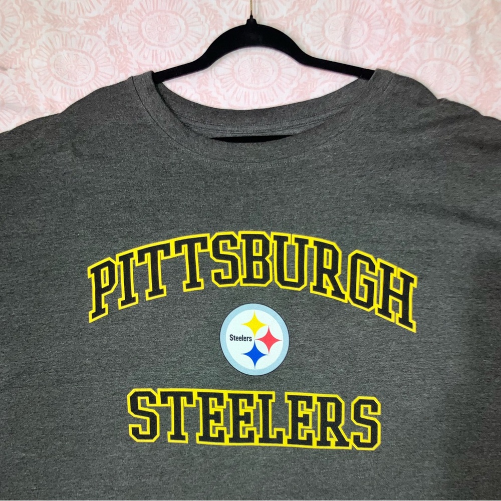 Majestic Athletic Charcoal Gray Men’s 6X Pittsburgh Steelers T-Shirt - Picture 7 of 7